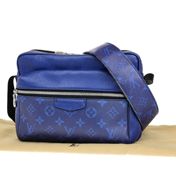 LOUIS VUITTON Outdoor Messenger PM Shoulder Bag Taigarama Blue - Picture 1 of 16